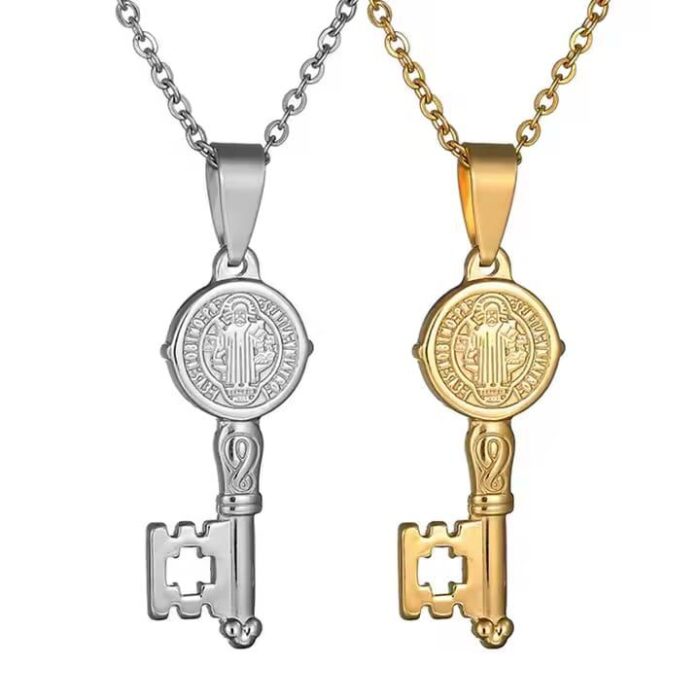 Saint Benedict Key of Faith Medal  "Silver"