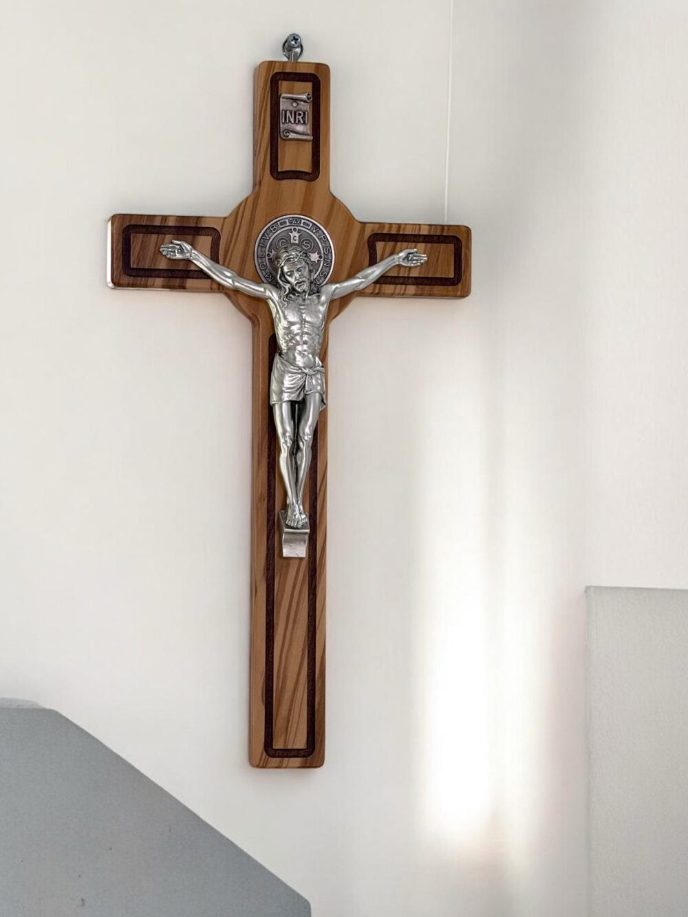 Saint Benedict silver corpus crucifix Large crucifix