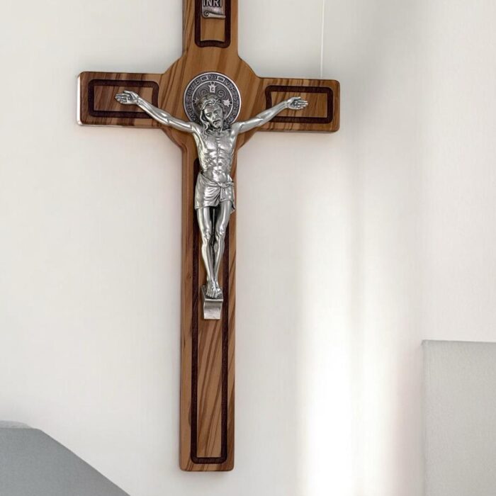 Saint Benedict silver corpus crucifix Large crucifix