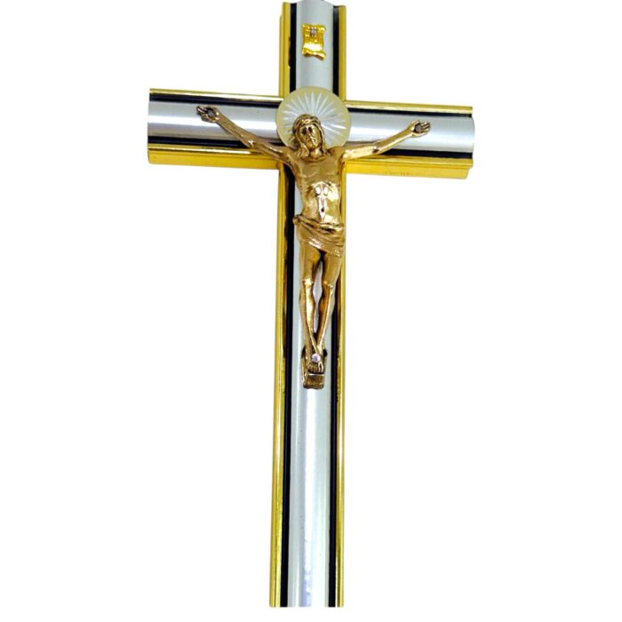 Large double tone crucifix