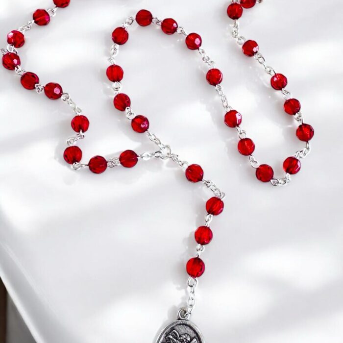 Saint Michael Mini Red Beads Rosary