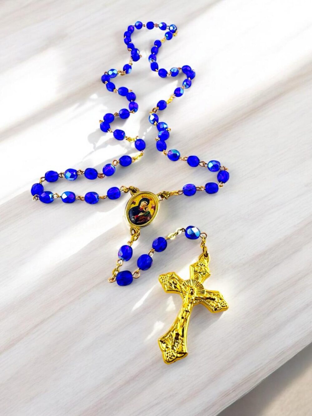 Our Lady of Perpetual Ultramarine Blue Rosary