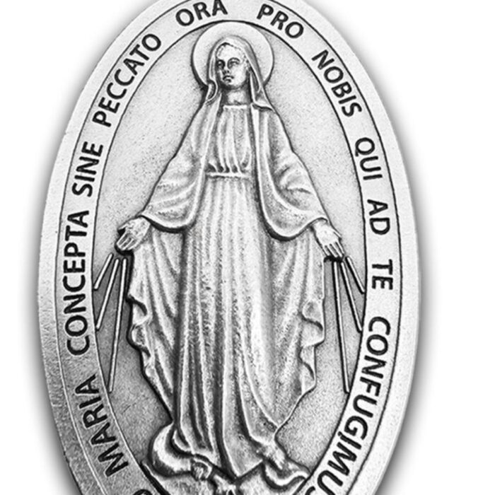 Large Miraculous Medal Vintage Stainless Steel