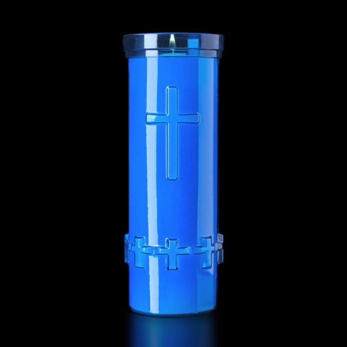Devotional Blue Plastic 6 Days Candle