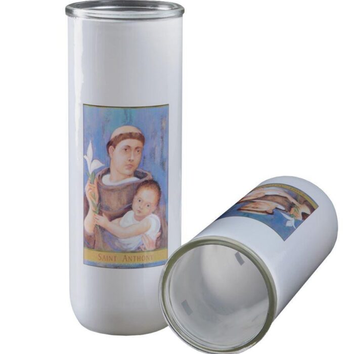 Saint Anthony glass globe 6 days inser candle