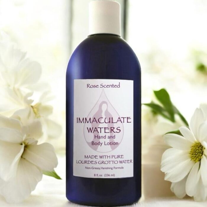 All Natural Rose Scented Hand and Body Lotion, Made with Lourdes Water