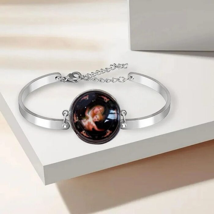 Stainless steel bangle rely-gious adjustable bracelet