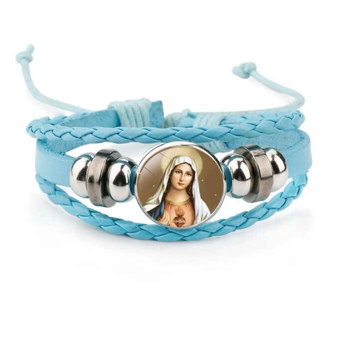 Sacred Heart of Mary charm bracelet "blue"