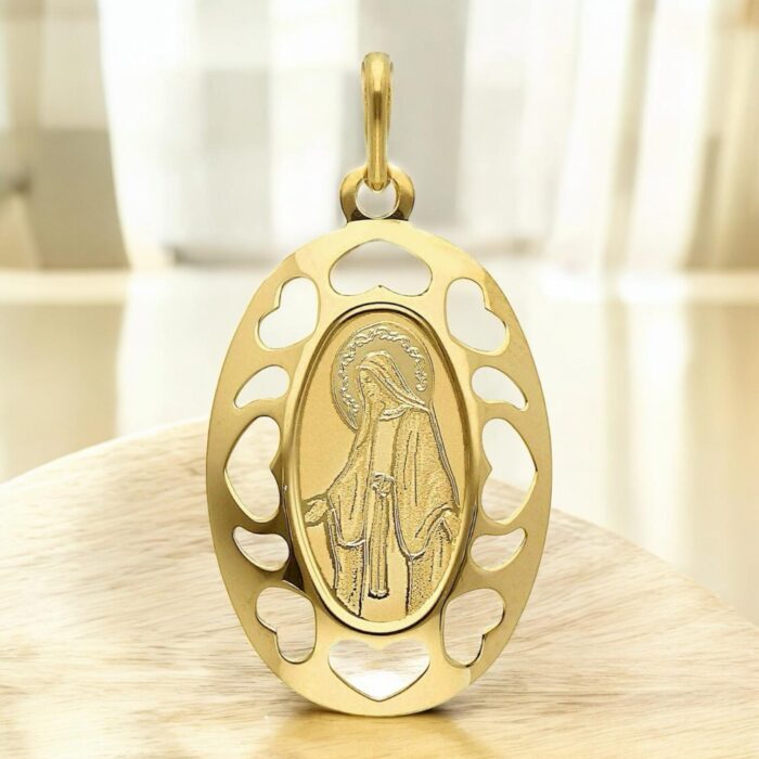 18k gold Miraculous  Madonna Our Lady of Grace