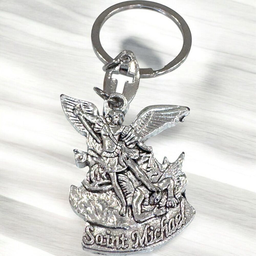 Saint Michael the Archangel travel protection key chain