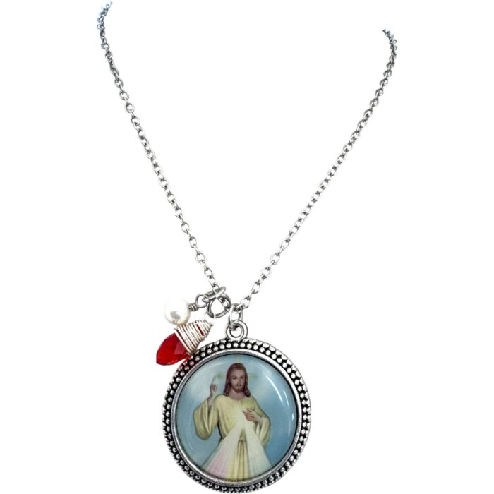 our lady of divine Mercy medal chain