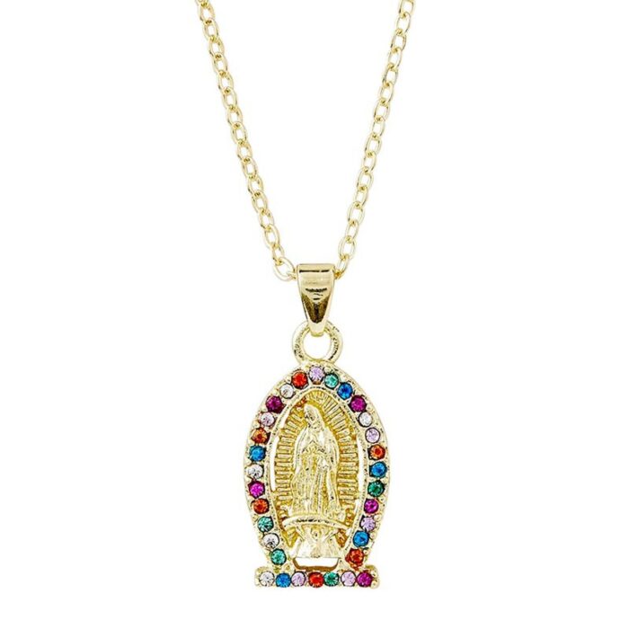 Our lady of Guadalupe Castilian roses necklace pendant
