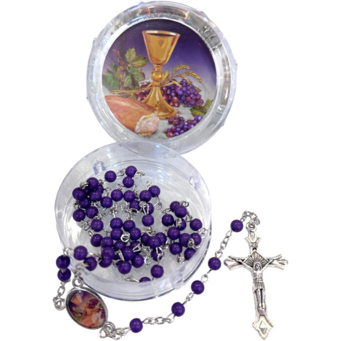 Eucharistic rose scented wood rosary