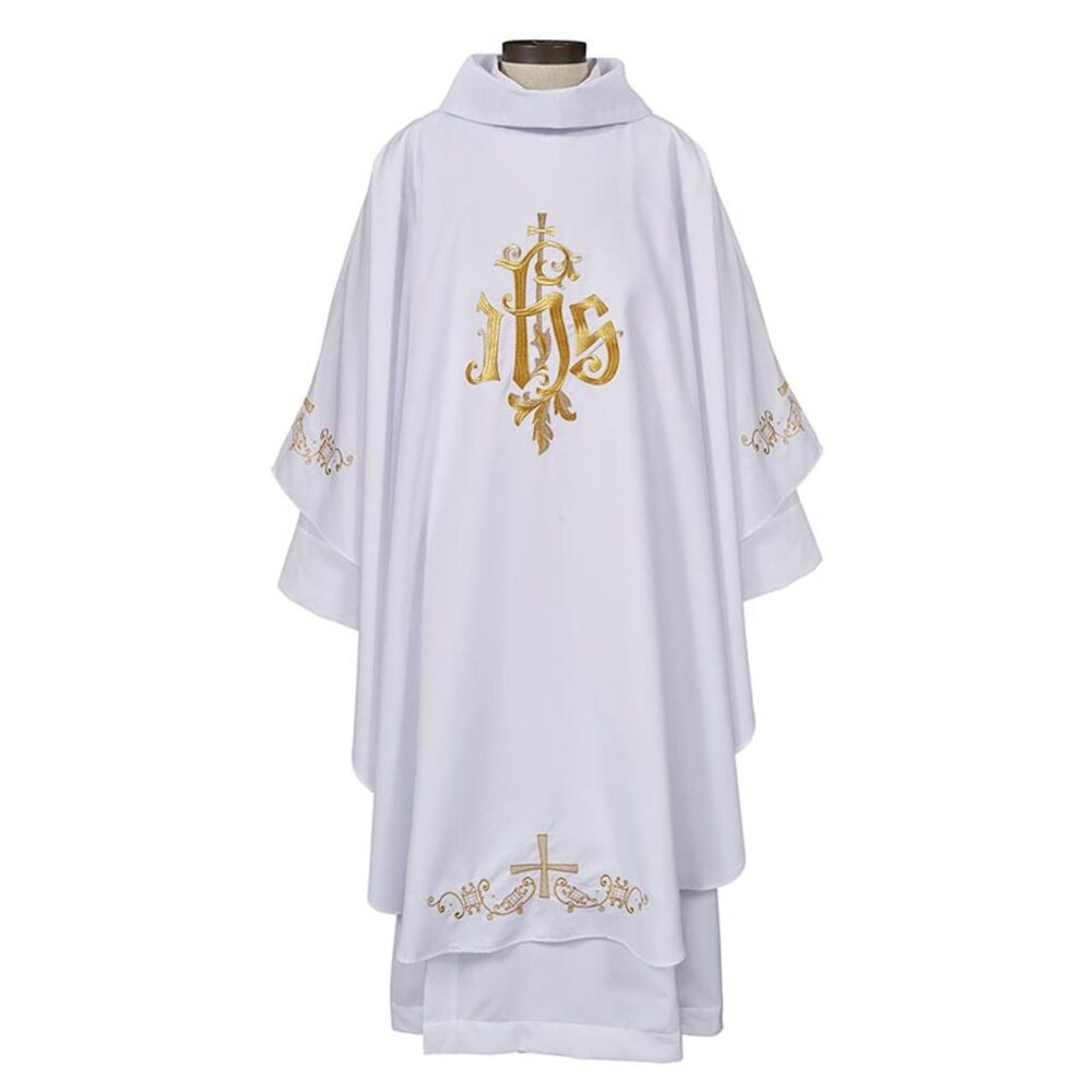 Sorrento Collection Chasuble IHS white