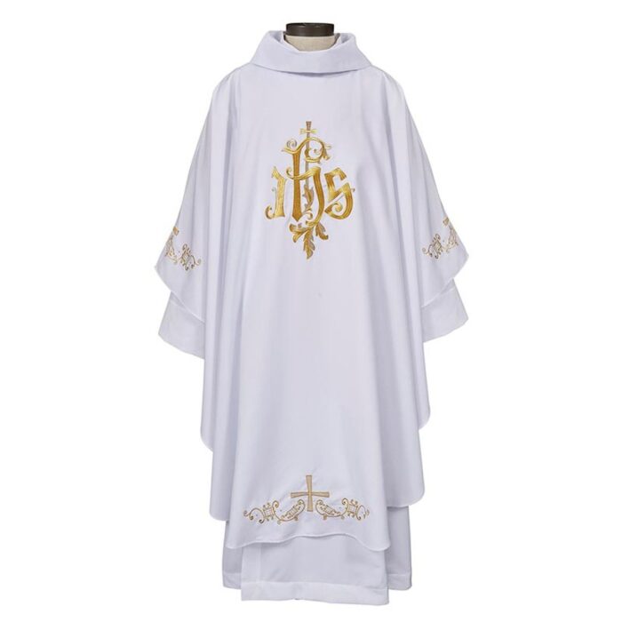 Sorrento Collection Chasuble IHS white