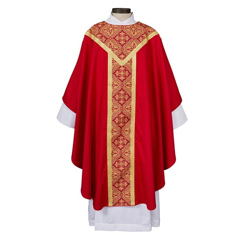 Printed Gothic Chasuble red