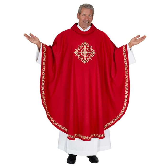 Holy Trinity Cross Chasuble Red