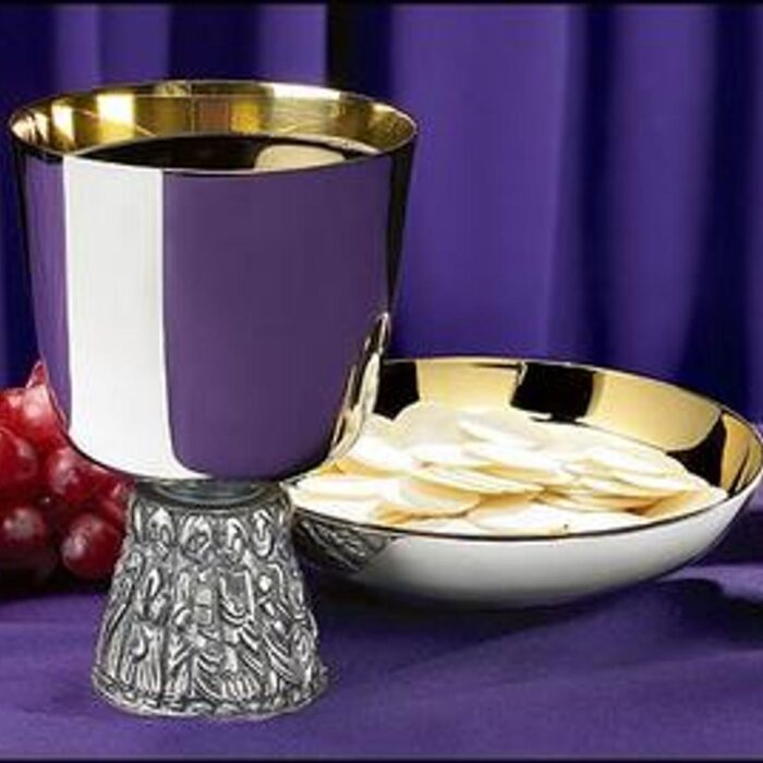 Last Supper Chalice and Bowl Paten Set