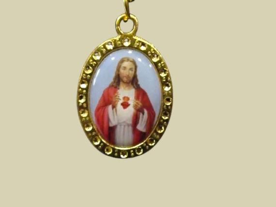 Sacred heart of Jesus diamond oval shape
