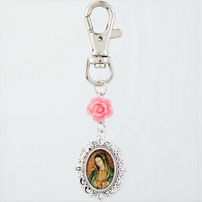 Our Lady of Guadalupe Floral Devotional Key Chain