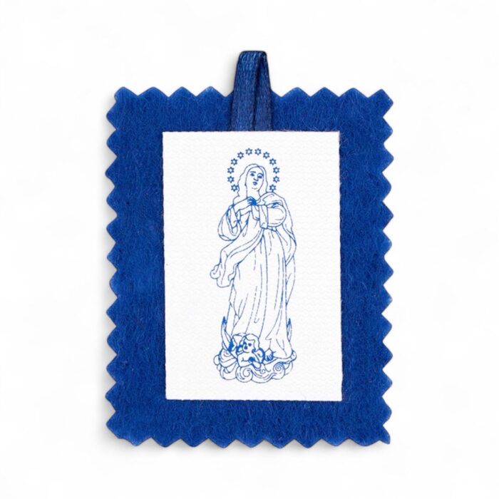 Our lady blue cordless scapular  with prayer card