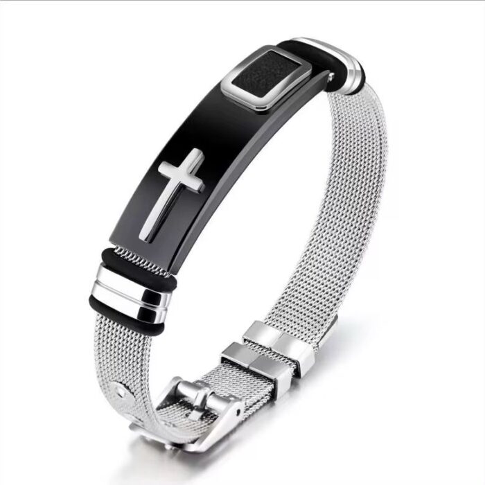 Silver Cross Stainless Steel Adjustable Classic Bracelet