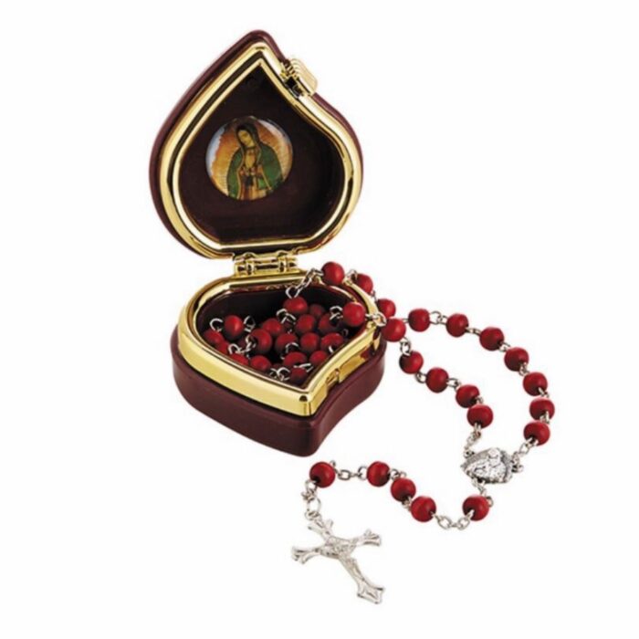 Our Lady of Guadalupe Rose Scented Rosary with Case